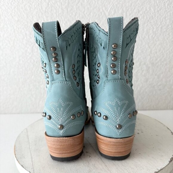 Lane COSSETTE Womens Cowboy Bootie Size 6 Western Cowgirl Blue Short Ankle Boots - Picture 3 of 12